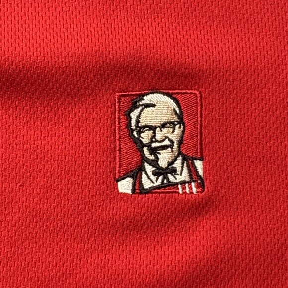 KFC Red Polo Shirt Mens Large Kentucky Fried Chicken Uniform Colonel Logo - Picture 3 of 7